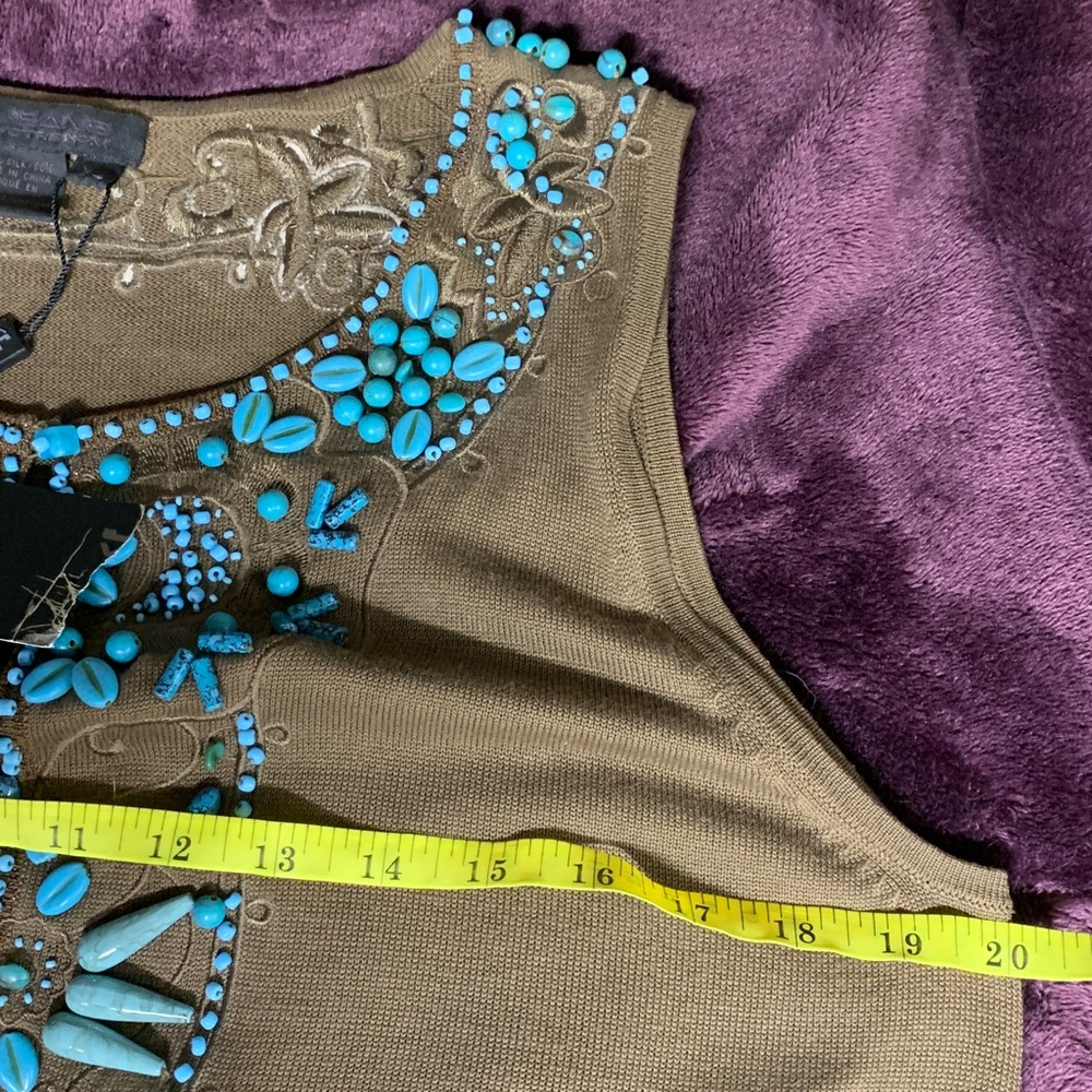 Votre Nom  Top with Blue turquoise beads XL - Picture 15 of 17